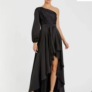 Mac Duggal Black One-Shoulder High Low Dress